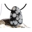Schneeflockenobsidian Trommelstein / Scheibenstein gebohrt - Sonderqualität - ca. 3,4 cm x 2,4 cm x 1,2 cm