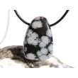 Schneeflockenobsidian Trommelstein / Scheibenstein gebohrt - Sonderqualität - ca. 3,4 cm x 2,4 cm x 1,2 cm