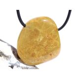 Rutilquarz gold XL Trommelstein / Schmuckstein gebohrt - AA-Sonderqualität - ca. 3,4 cm x 3,1 cm x 1,6 cm