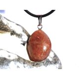 Sonnenstein Trommelstein / Schmuckstein Anhänger Silberöse - AA-Sonderqualität - ca. 3,3 cm x 1,6 cm x 1 cm