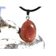 Sonnenstein Trommelstein / Schmuckstein Anhänger Silberöse - AA-Sonderqualität - ca. 3,3 cm x 1,6 cm x 1 cm