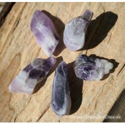 Chevron-Amethyst (Amethystquarz) Wassersteine-Sonderqualität / Rohsteine extra angetrommelt - ca. 50 g (GKS)