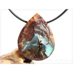 Boulderopal (Edelopal) XL Schmuckstein gebohrt - Rarität - Sonderqualität - Handarbeit - ca. 3,6 cm x 2,8 cm x 1 cm (GKS)