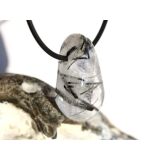 Turmalinquarz Schmuckstein / Trommelstein gebohrt - Sonderqualit&auml;t - ca. 3,3 cm x 2,1 cm x 1,4 cm