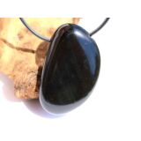 Regenbogenobsidian XXL Trommelstein gebohrt - ca. 4,4 cm...