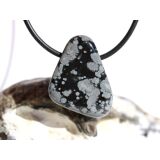 Schneeflockenobsidian Trommelstein / Schmuckstein gebohrt - Sonderqualit&auml;t - ca. 2,8 cm x 2,2 cm x 1,5 cm