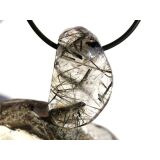 Turmalinquarz Schmuckstein / Trommelstein gebohrt -...