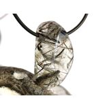 Turmalinquarz Schmuckstein / Trommelstein gebohrt -...