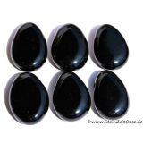 Obsidian Trommelsteine / Scheibensteine gebohrt -...