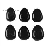 Obsidian Trommelsteine / Scheibensteine gebohrt - Sonderqualität - ca. 2,8 - 3,2 cm / ca. 8-13 g/St