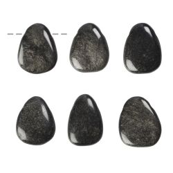 Silberobsidian Trommelstein / Scheibenstein gebohrt - ca. 3 - 3,5 cm / ca. 9-15 g