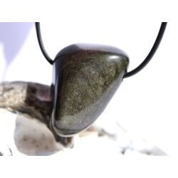 Goldobsidian Trommelstein / Schmuckstein gebohrt - AA-Sonderqualität - ca. 3,3 cm x 2,6 cm x 1,7 cm