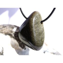 Goldobsidian XL Trommelstein / Schmuckstein gebohrt - Sonderqualität - ca. 3,7 cm x 2,8 cm x 1,3 cm
