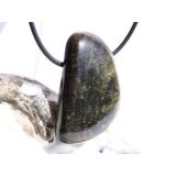 Goldobsidian XXL Trommelstein / Schmuckstein gebohrt - Sonderqualität - ca. 4 cm x 2,4 cm x 1,2 cm