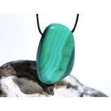 Malachit XL Schmuckstein / Scheibenstein gebohrt -...