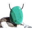 Malachit XL Schmuckstein / Scheibenstein gebohrt - AA-Sonderqualität - ca. 3,7 cm x 2,7 cm x 0,7 cm