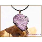 Purpurit Scheibenstein / Schmuckstein - Silberöse -...