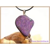 Purpurit Scheibenstein / Schmuckstein - Silberöse -...