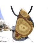 Schalenblende XXL Schmuckstein / Scheibenstein gebohrt (Sphalerit-Wurtzit) - Rarit&auml;t - AA-Sonderqualit&auml;t - Handarbeit - ca. 4,3 cm x 2,8 cm x 0,7 cm