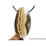 Schalenblende XXXL Schmuckstein Cabochon gebohrt (Sphalerit-Wurtzit) - Rarit&auml;t - AA-Sonderqualit&auml;t - ca. 5,3 cm x 2,8 cm x 1,3 cm