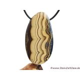 Schalenblende XXXL Schmuckstein Cabochon gebohrt (Sphalerit-Wurtzit) - Rarit&auml;t - AA-Sonderqualit&auml;t - ca. 5,3 cm x 2,8 cm x 1,3 cm