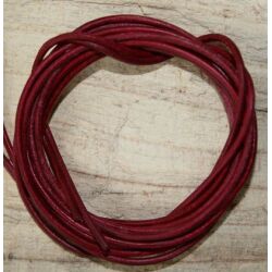 Ziegenlederband weinrot (fein-weich), ca. 1,4 mm Durchm., ca. 1 m lang