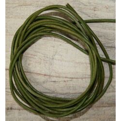 Ziegenlederband khaki (fein-weich), ca. 1,4 mm Durchm., ca. 1 m lang
