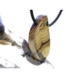 Schalenblende Schmuckstein / Scheibenstein gebohrt (Sphalerit-Wurtzit) - Rarit&auml;t - AA-Sonderqualit&auml;t - Handarbeit - ca. 3,3 cm x 1,5 cm x 0,9 cm