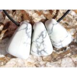 Magnesit Schmucksteine / Trommelsteine gebohrt -...