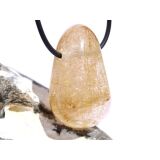 Rutilquarz gold XXL Trommelstein / Schmuckstein gebohrt -...