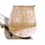 Rutilquarz gold XXL Trommelstein / Schmuckstein gebohrt - AA-Sonderqualität - ca. 3,9 cm x 2,6 cm x 1,7 cm