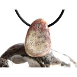 Versteinerte Koralle Trommelstein gebohrt - Sonderqualität - ca. 3 cm x 2,2 cm x 1,6 cm