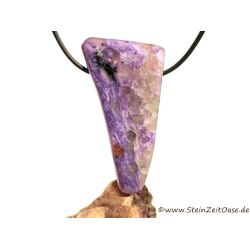 Charoit XXXL Schmuckstein / Scheibenstein gebohrt - Sonderqualität - Rarität - Handarbeit - ca. 5,9 cm x 3 cm x 0,8 cm (GKS)