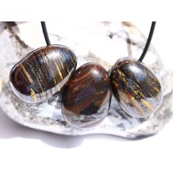 Tigereisen Trommelsteine gebohrt - Sonderqualit&auml;t - ca. 2,8 - 3 cm / ca. 15-17g/St
