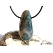 Moosachat grün XXL Schmuckstein / Trommelstein gebohrt - Sonderqualität - ca. 4,1 cm x 2 cm x 1,3 cm