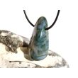 Moosachat grün XXL Schmuckstein / Trommelstein gebohrt - Sonderqualität - ca. 4,1 cm x 2 cm x 1,3 cm