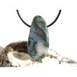 Moosachat grün XXL Schmuckstein / Trommelstein gebohrt - Sonderqualität - ca. 4,1 cm x 2 cm x 1,3 cm