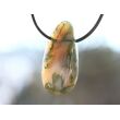 Moosachat grün XXL Schmuckstein / Trommelstein gebohrt - Sonderqualität - ca. 4,1 cm x 2 cm x 1,3 cm