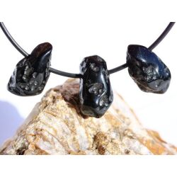 Tektit Trommelsteine gebohrt - Sonderqualität - ca. 2,5 - 3 cm / ca. 3-5 g/St