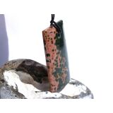 Ozeanachat XXXL Schmuckstein Cabochon / Scheibenstein gebohrt (Ozeanchalcedon / Ozeanjaspis) - Sonderqualit&auml;t - ca. 5,7 cm x 3,2 cm x 0,8 cm