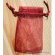 Organzabeutel weinrot mit Kordel, klein, ca. 6 cm x 10 cm