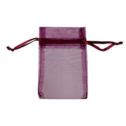 Organzabeutel weinrot mit Kordel, gro&szlig;, ca. 14 cm x 20 cm