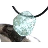 Aquamarin aquablau natur (Beryll) Kristallstab / Schmuckstein gebohrt - AA-Sonderqualität - Rarität - Handarbeit - ca. 2,3 cm x 2 cm x 1,1 cm