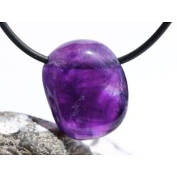 Amethyst dunkel Trommelstein / Scheibenstein gebohrt - Sonderqualit&auml;t - ca. 2,4 cm x 1,9 cm x 0,9 cm