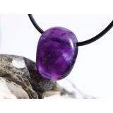 Amethyst dunkel Trommelstein / Scheibenstein gebohrt - Sonderqualit&auml;t - ca. 2,4 cm x 1,9 cm x 0,9 cm