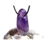 Chevron-Amethyst (Amethystquarz) XL Trommelstein / Schmuckstein gebohrt - Sonderqualität - ca. 3,8 cm x 1,7 cm x 1,7 cm