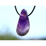 Chevron-Amethyst (Amethystquarz) XL Trommelstein / Schmuckstein gebohrt - Sonderqualität - ca. 3,8 cm x 1,7 cm x 1,7 cm