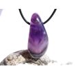 Chevron-Amethyst (Amethystquarz) XL Trommelstein / Schmuckstein gebohrt - Sonderqualität - ca. 3,8 cm x 1,7 cm x 1,7 cm