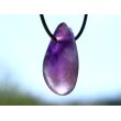 Chevron-Amethyst (Amethystquarz) XL Trommelstein / Schmuckstein gebohrt - Sonderqualität - ca. 3,8 cm x 1,7 cm x 1,7 cm