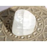 Selenit (Fasergips) "Regenbogenkristall" XXL Trommelstein / Handschmeichler - Sonderqualit&auml;t - ca. 4,2cm x 3,7 cm x 3,1 cm -Sonderpreis wg. Makel -